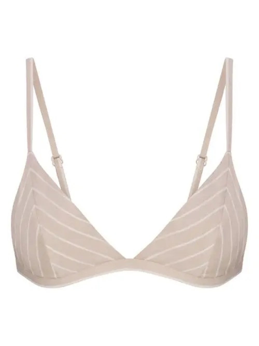 Skims Cotton Poplin Triangle Bralette in Stone Stripe
